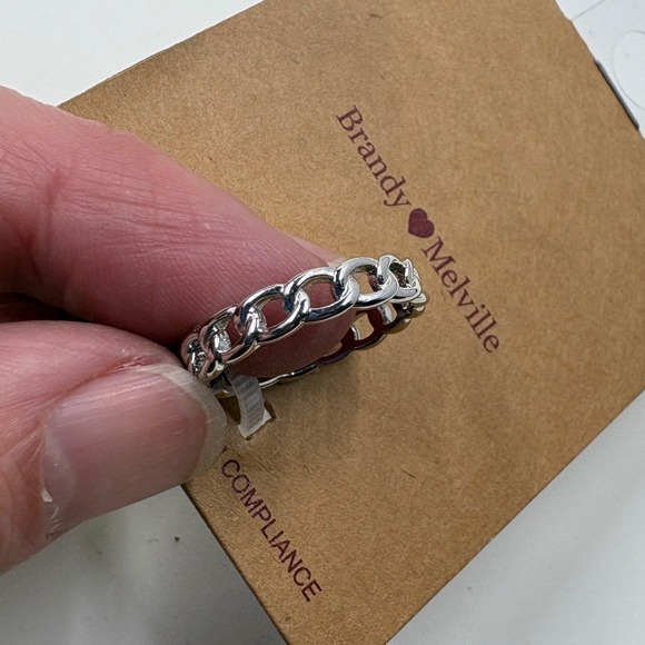 Brandy Melville Silver Chain Link Ring Size 7 - Picture 2 of 3
